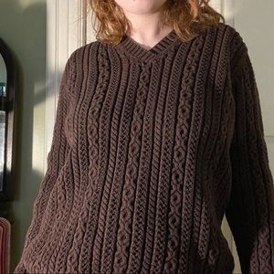 Brown Ralph Lauren V-Neck Sweater